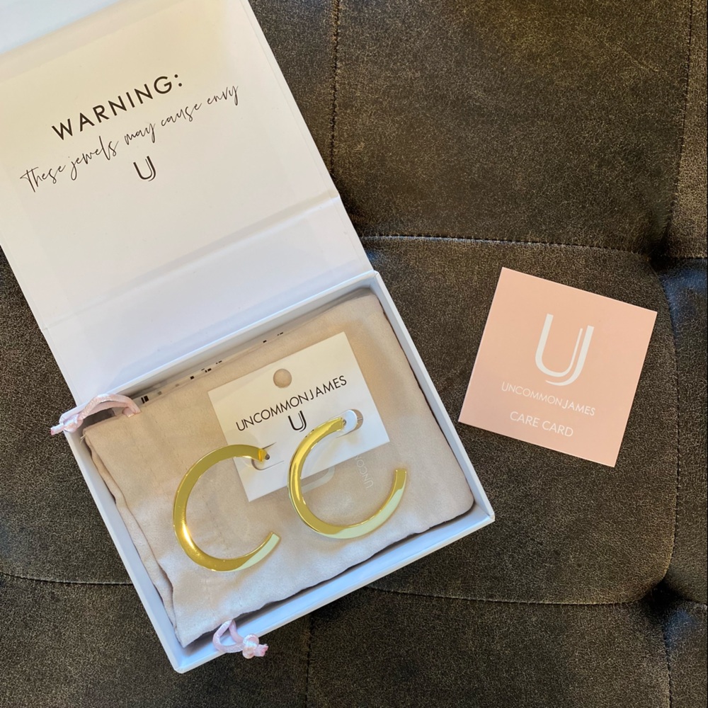 Uncommon James Island Hoop Brass Earrings in Gold - 2"